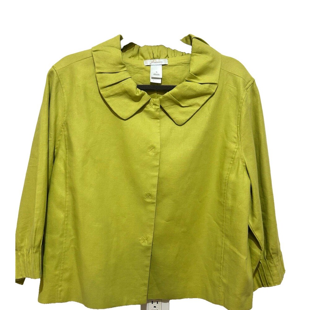JH Collectibles Women's Solid MagneticButton Front 3/4 Sleeve Jacket XL